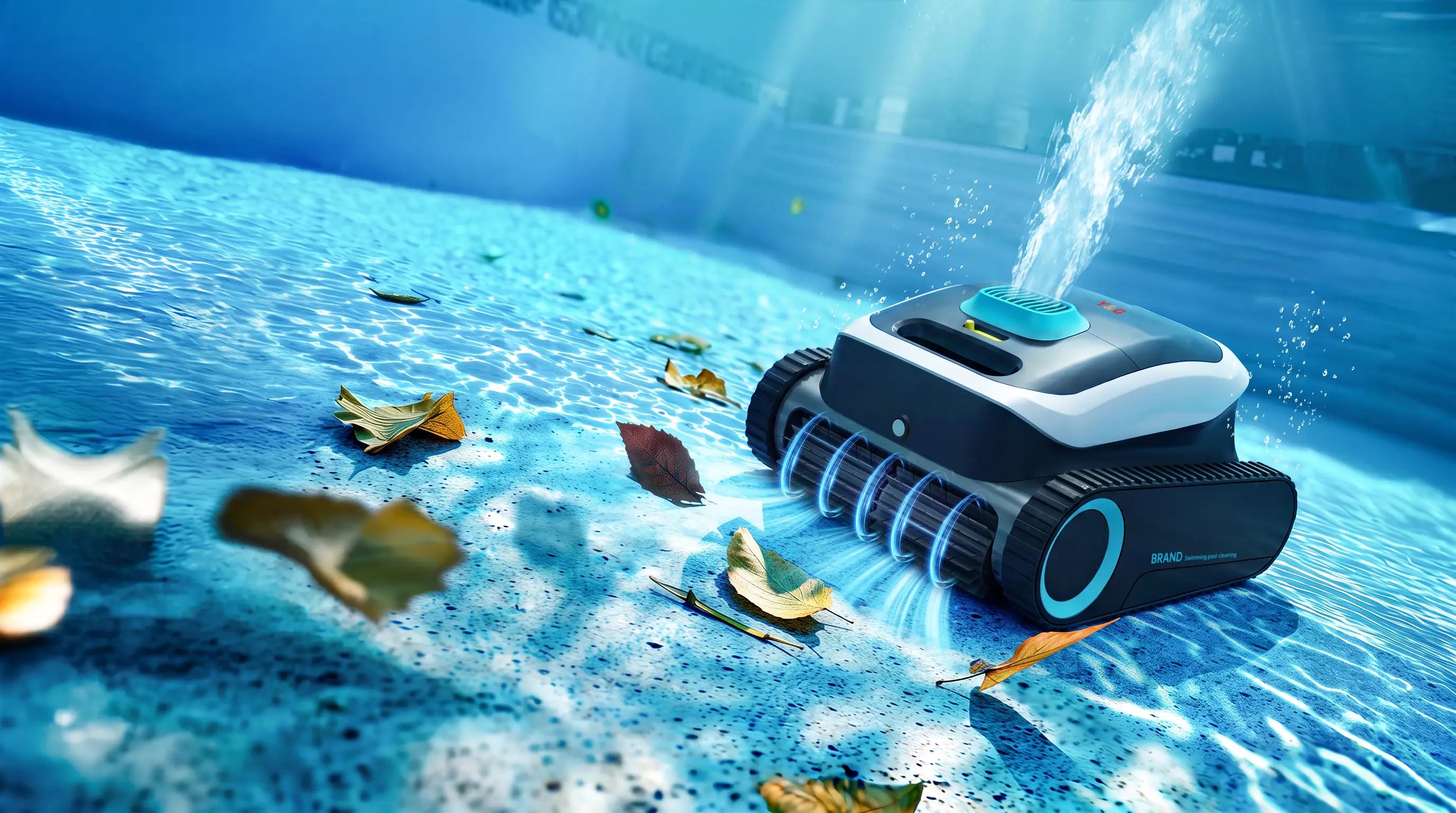 YG-PC02 robotic pool cleaner underwater cleaning leaves with powerful roller brush